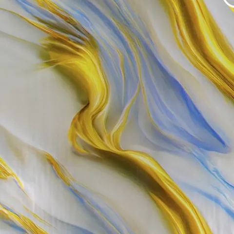 Painel de mármore adesivo Azul e Dourado